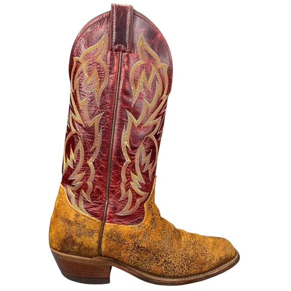 Justin Women’s Bent Rail Burnt Copper Picasso Suede Cowgirl Boots Size US 7.5 B - Picture 1 of 10